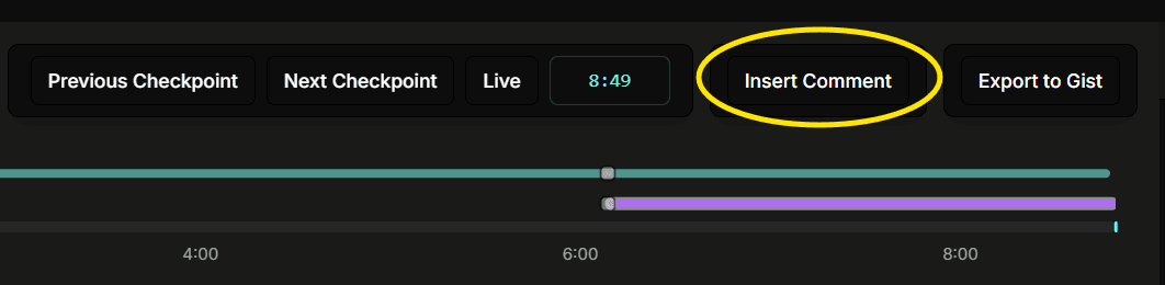 Insert comment action